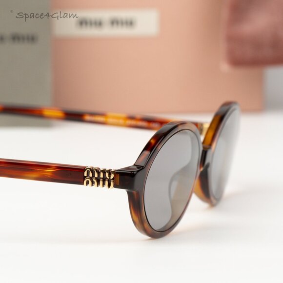 Miu Miu REGARD Women Sunglasses Havana Mahogany Grey MU04ZS 21C40O NEW AUTHENTIC main image 5